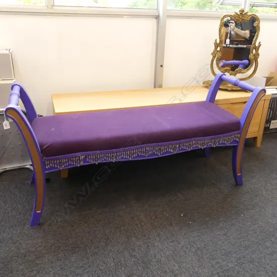 PURPLE PAINTED STOOL W.1335mm