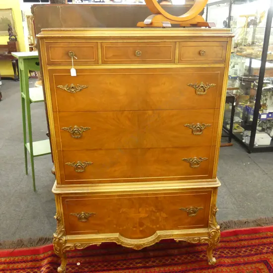 2 PIECE ANTIQUE STYLE TALL BOY 1020x535x1440mm