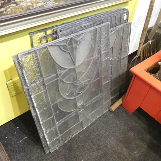 14 VINTAGE LEADLIGHT WINDOWS 720x620mm APPROX