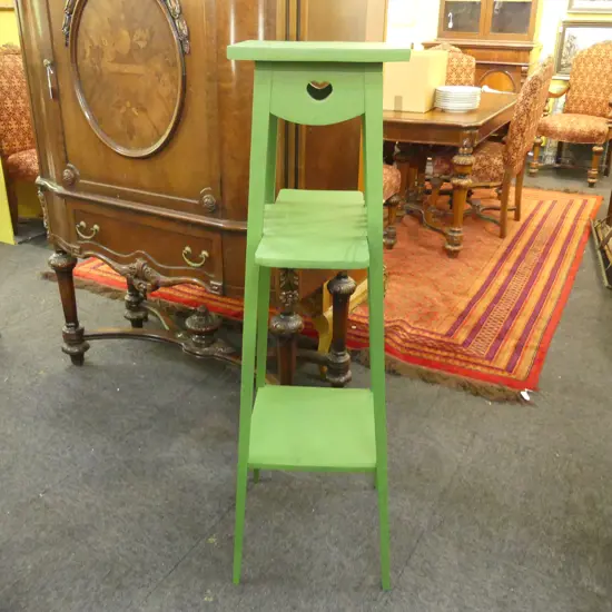 GREEN PAINTED PLANT STAND H 1220 MM