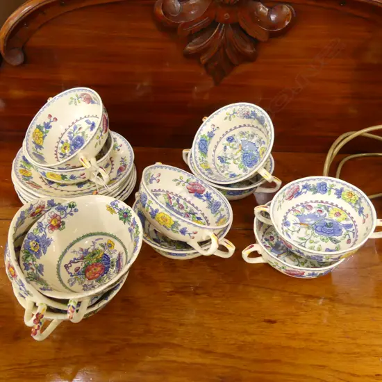 11 MASONS SOUP TUREENS + 7 SAUCERS