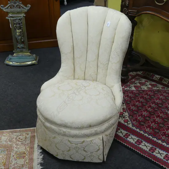 BEDSIDE CHAIR GOLD UPHOLSTERY