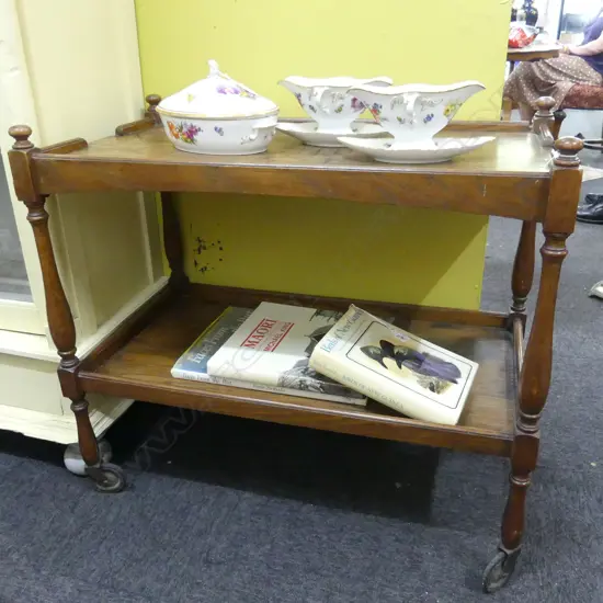 VINTAGE OAK TEA TROLLEY 815x460x725mm