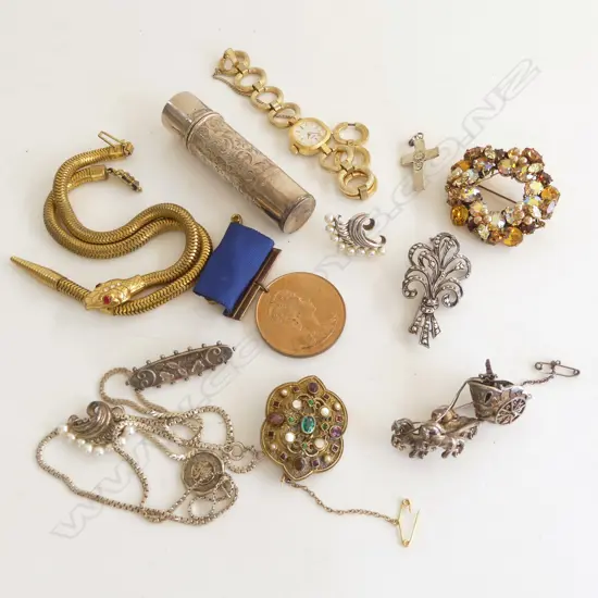 ASST. COSTUME JEWELLERY WITH STG SILVER ITEMS