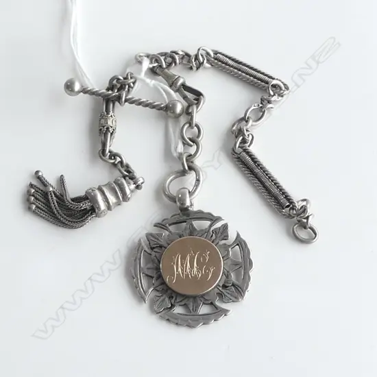 2 x SILVER SHORT ALBERTINAS 1 w TASSLE 1 W FOB MEDALLION