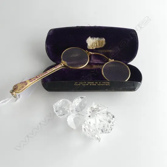 VINTAGE LORGNETTE + SWAROVSKI ROSE L.85mm
