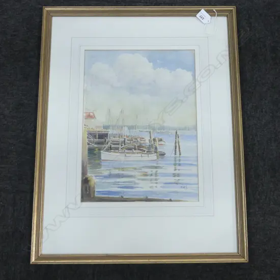 E. W. JOHNSON 'AUCKLAND HARBOUR' WC 375x270mm