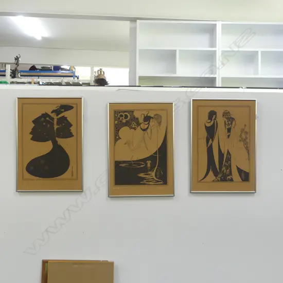 3 BEARDSLEY PRINTS 530x370mm