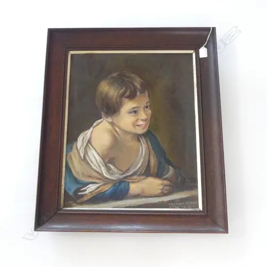 VALERIE BEERE (1909-2000), YOUTH AFTER MURILLO, OIL ON BOARD 500x400mm