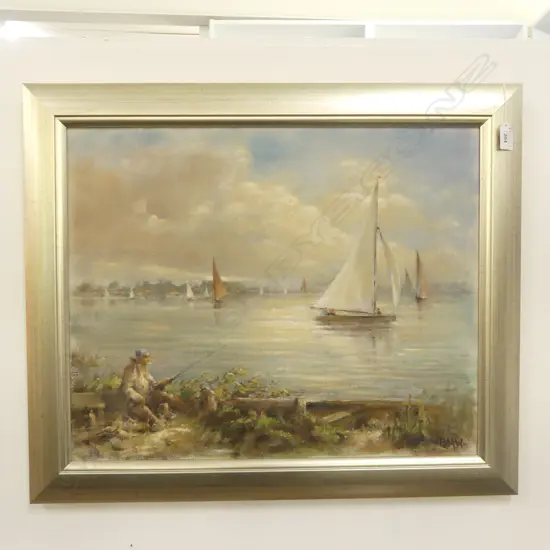 B. M. WILES 'NORFOLK BROADS, STORM PASSING OVER' OIL ON CANVAS 445x550mm