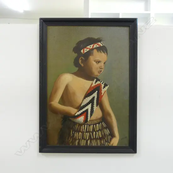 FOSTER CLARK, MAORI YOUTH, OIL ON BOARD 570x395mm