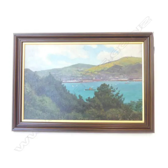 A. A. TULEY, WELLINGTON HARBOUR, OIL ON BOARD 350x545mm