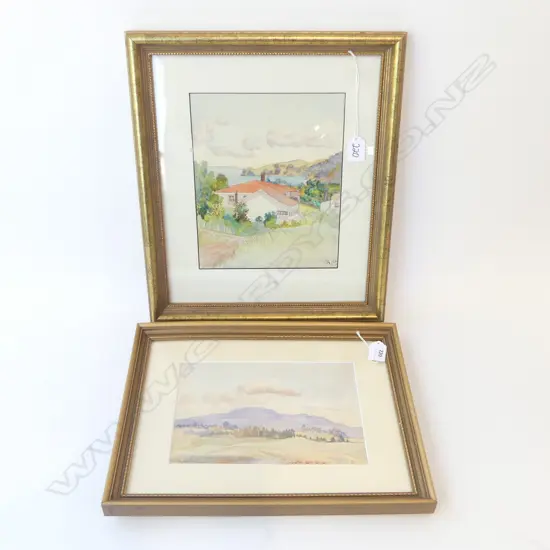 2 W/Cs, OSTEND WAIHEKE, MONOGRAMMED 1938 250x200mm, LANDSCAPE 160x240mm 