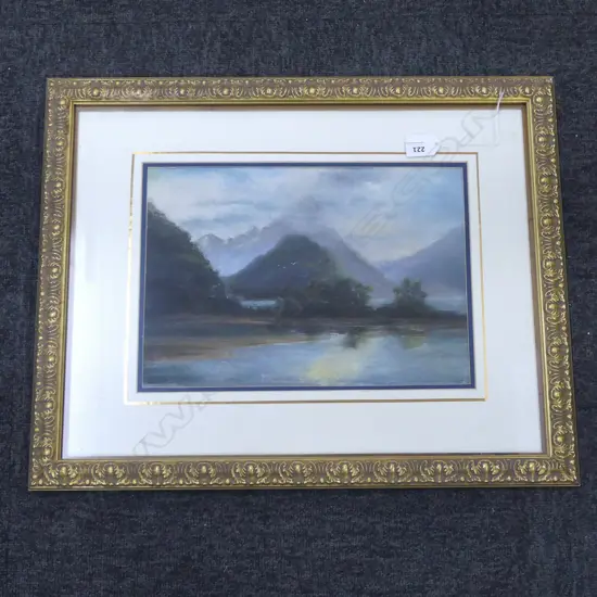 ARTIST UNKNOWN, MOUNTAIN & LAKE SCENE, PASTEL 230x325mm
