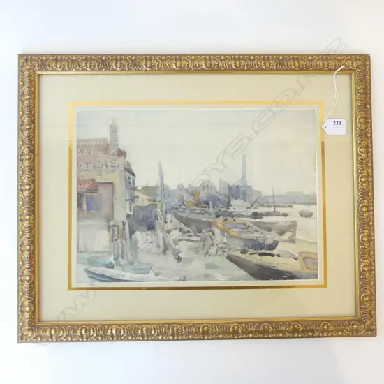 ARTIST UNKNOWN, EUROPEAN PORT SCENE, W/C 260x360mm