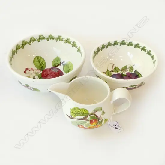 3 PCES PORTMERION POMOANA; 2 BOWLS 200mm dia + JUG