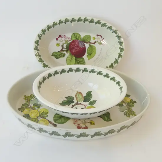 3 OVAL PORTMERION POMOANA BAKING DISHES 370x235mm