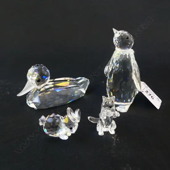 DELIGHTFUL COLLECTION OF 4 SWAROVSKI CRYSTAL ANIMALS