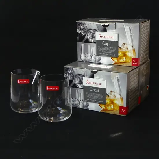 SET OF 6 SPIEGALAU CAPRI MIX DRINKS / WHISKY GLASSES 430ML UNUSED IN BOXES GERMANY