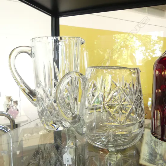 2  CUT CRYSTAL JUGS R DOULTON + WEBB & CORBETT