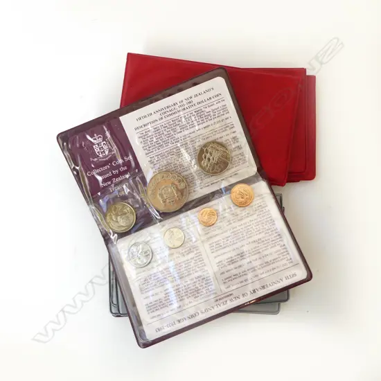 8 NZ PROOF COIN ISSUES - 4 RED, 4 SILVER