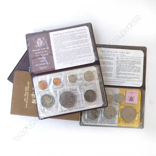 6 NZ PROOF COIN ISSUES - BROWN COVERS