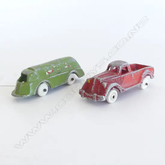 2 FUN HO TOYS; 93 1/2 TON TRUCK & 166 OIL TANKER L.90mm