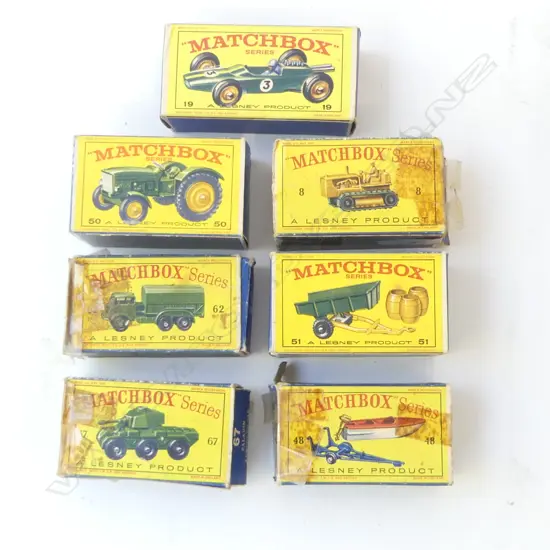 7 ASST. LESNEY MATCHBOX TOYS; FARM / ARMY ETC