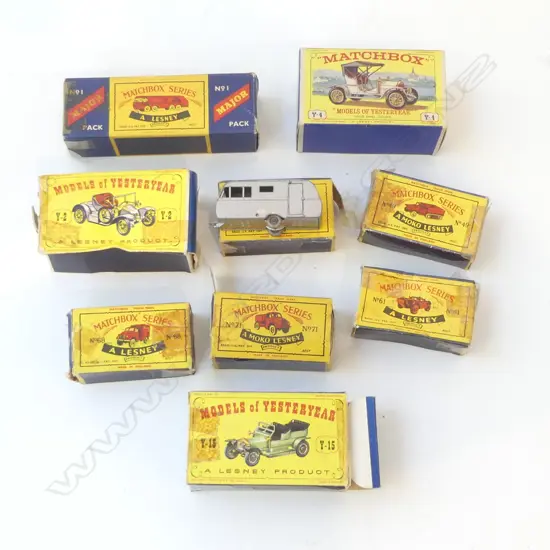 9 ASST. LESNEY MATCHBOX CARS; INCL. 3 YESTERYEAR