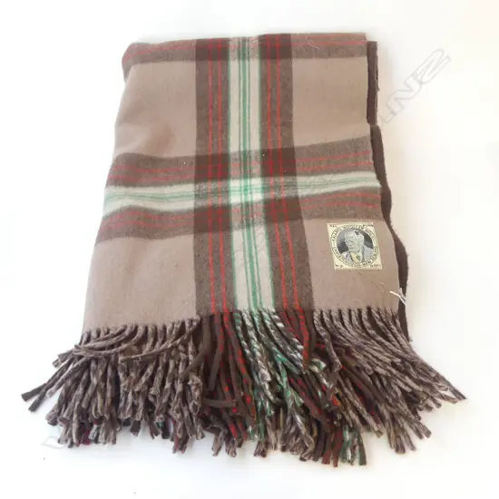 WOOL BLANKET; KAIAPOI MILLS MAORI CHIEF LABEL