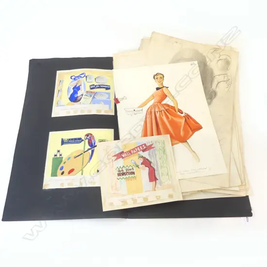 FOLIO ASST. NUDE & HEAD SKETCHES SIGNED OSBOURNE C.1940s