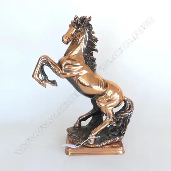 VINTAGE COPPER HORSE FIGURINE H.33CM