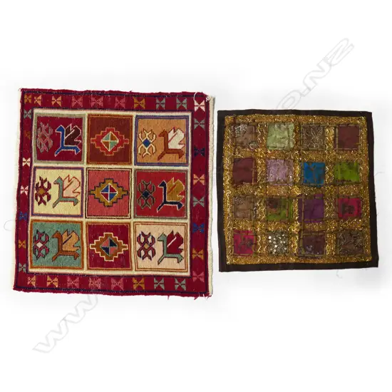 SMALL PERSIAN KILIM & CUSHION COVER, LARGEST: 500 x 500mm