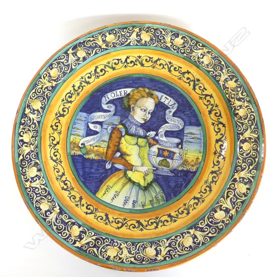 LG 'LEONA' ITALIAN MAJOLICA TIN GLAZED CHARGER - FRITTING TO RIM 600mm dia