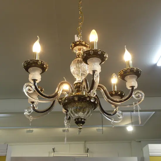 6 BRANCH CRYSTAL CHANDELIER H 520 MM