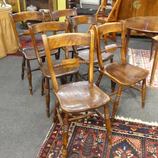 6 ANTIQUE COUNTRY STYLE CHAIRS