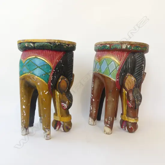 PR VINTAGE CARVED MEXICAN STOOLS H430MM