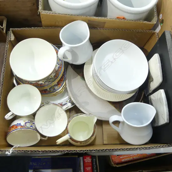 BOX LOT CHINA POTTERY ETC