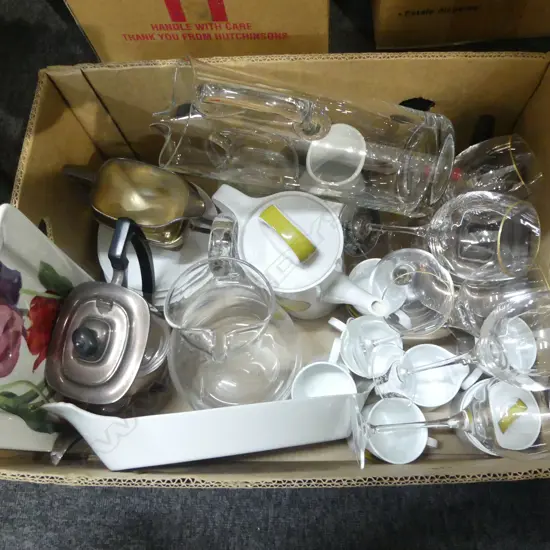 2 LG CRYSTAL JUGS, WINE GLASSES, EP TEA SET, GERMAN COFFEE SET (POT AF)