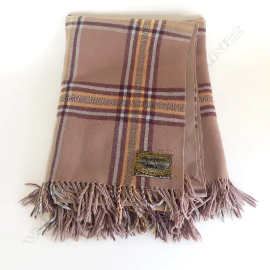 VINTAGE 'ALL PURE NZ WOOL KAIAPOI WOOLLEN' BLANKET