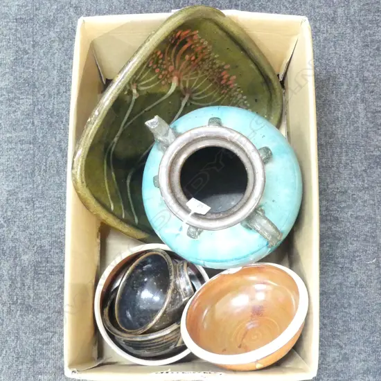 OLD PERSIAN? BLUE GLAZED EWER JUG, CHIP TO SPOUT H.250mm