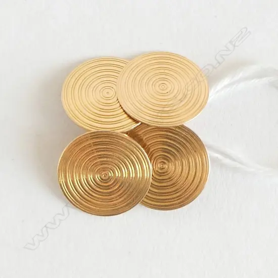 PR 18ct YELLOW GOLD RADIATING DISC FORM CUFFLINKS 5gms