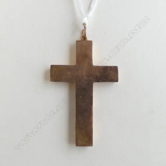 9ct ROSE GOLD LGE PLAIN CROSS PENDANT L.50mm 3.73gms