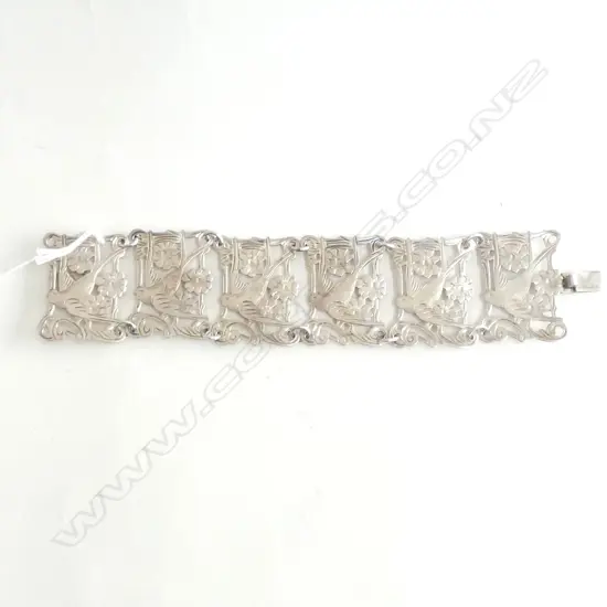 STG SILVER 6 PANEL BRACELET, 38gms