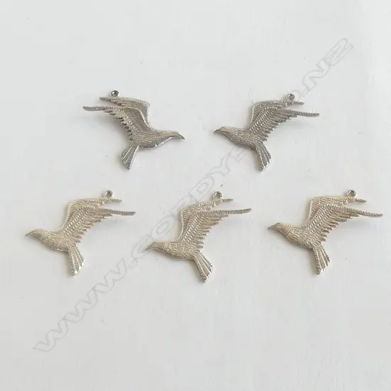 	5 SILVER RUSSELL MURPHY BIRD (Seagull) PENDANTS or CHARMS