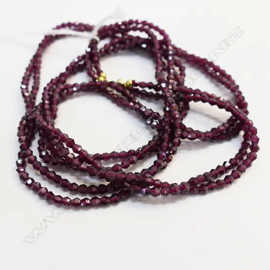 LONG GARNET FACETTED DOUBLE STRAND NECKLACE L.980mm