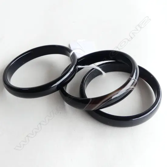 3 AGATE BRACELETS Dia.50mm