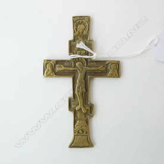 VINTAGE CAST BRASS CRUCIFIX H.107mm