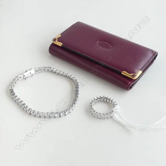 CARTIER KEY WALLET + COSTUME TENNIS BRACELET & MATCHING RING