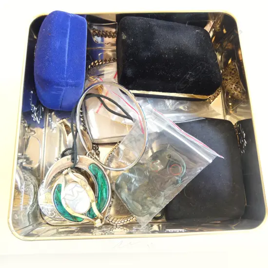 TIN OF COSTUME JEWELLERY ETC